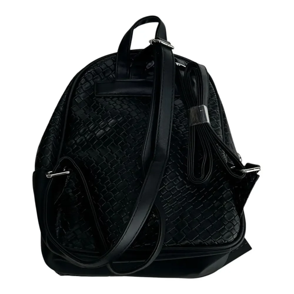 London Fog Bowery Medium Woven Backpack Black